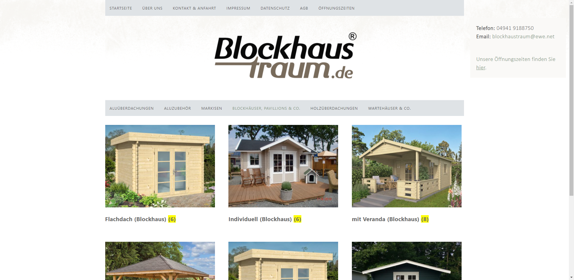 Blockhaustraum - Online Katalog für Blockhaus und Überdachung