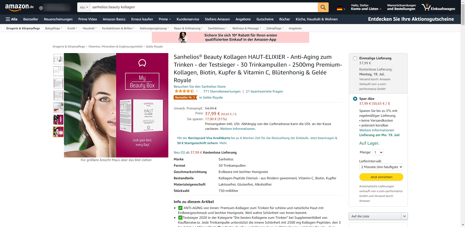Amazon A+ Content für Kollagen Produkt