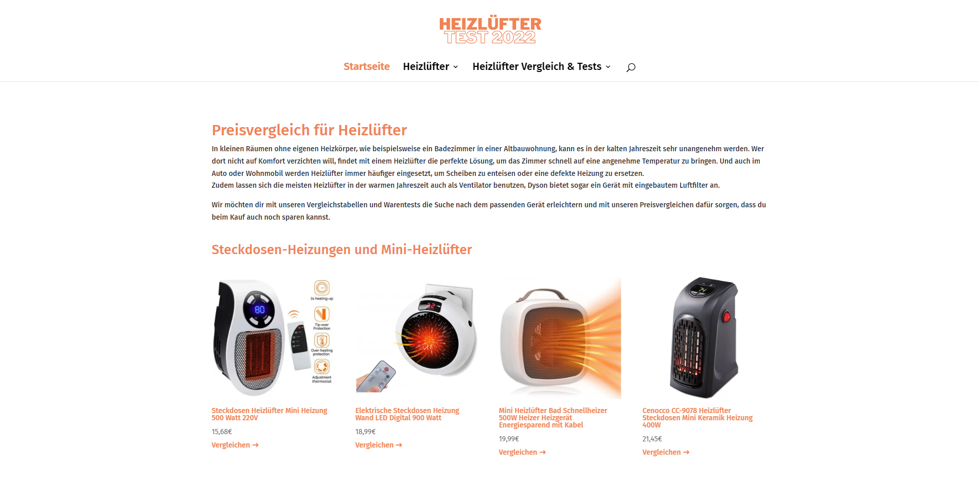 heizluefter-test-2022.de - Heizlüfter Tests, Produktvergleiche und Preisvergleiche